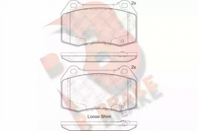 R BRAKE rb2096 -  Комплект тормозных колодок, дисковый тормоз